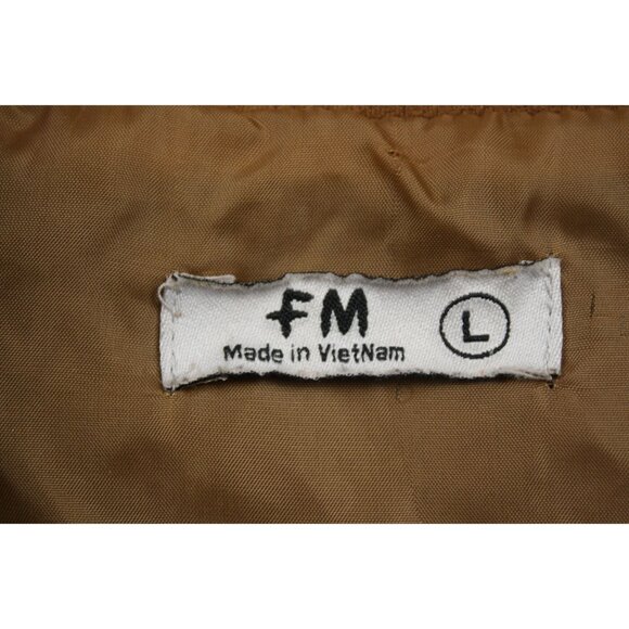 Vintage FM Tan Suede Jacket With Button Closures & Pockets For Men Size L - Picture 5 of 6